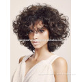 Fashion Medium Curly Bob Hairstyle 150% Heavy Hair Density Full Lace Wig 12 Inches